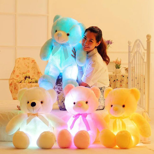32-75cm Luminous Creative Light Up LED Teddy Bear Stuffed Animal Plush Toy Colorful Glowing Teddy Bear Birthday, Holiday Gift for Kid