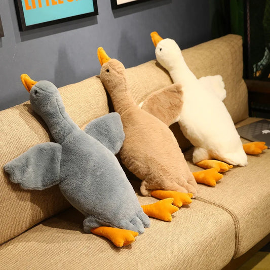 Big Goose Plush Toy Fluffy Duck Stuffed Doll Cute Animal Swan Plush Toys Sofa Pillow Home Decor Christmas Gift for Kids Girls