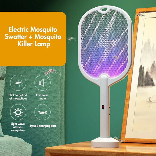 3 In 1 Electric Mosquito Swatter Mosquito Killer Lamp Killer Insect Killer 3000V Type-C Rechargeable Mosquito Killer Fly Killer